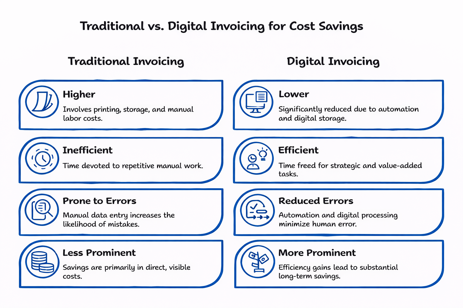 Traditional vs digital invoicing for cost saving